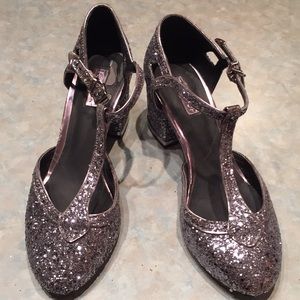 Topshop silver sparkly heels